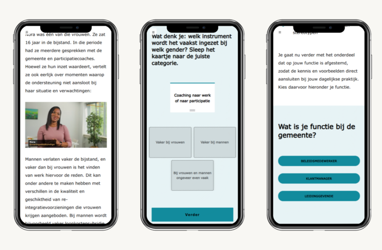 Drie afbeeldingen uit de e-learning